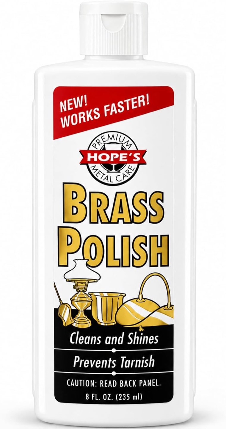 HOPE'S Brass Polish & Cleaner, Tarnish Remover for Copper Chrome Silver 8oz