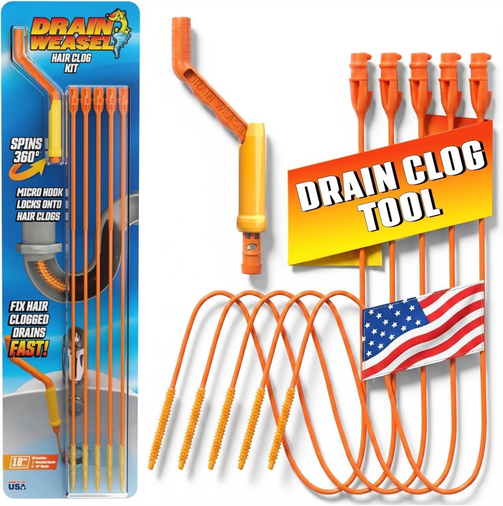 FlexiSnake Drain Weasel Hair Clog Tool