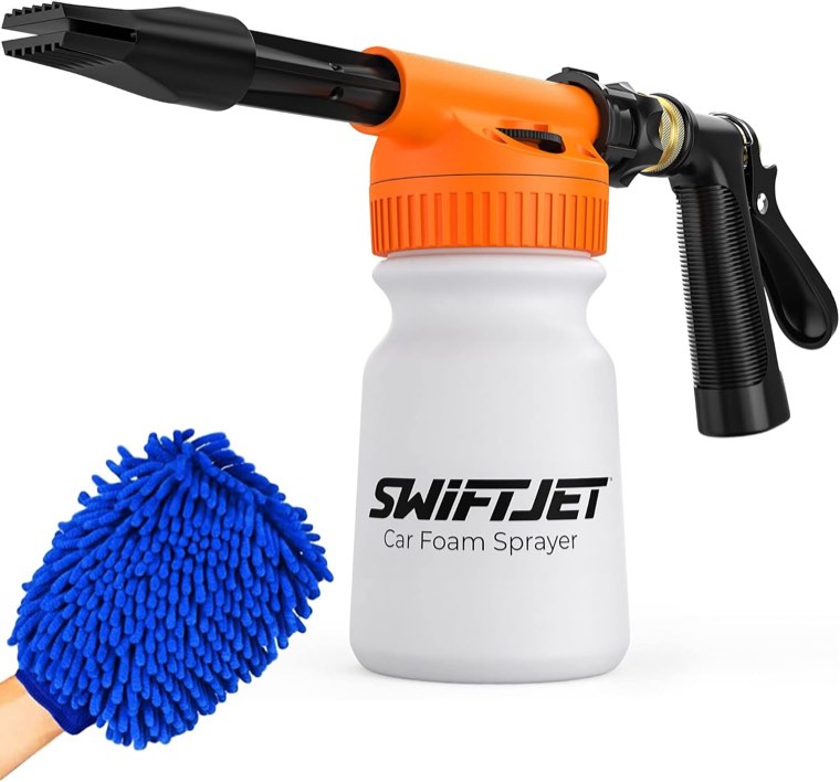 SwiftJet Car Wash Foam Gun with Microfiber Mitt