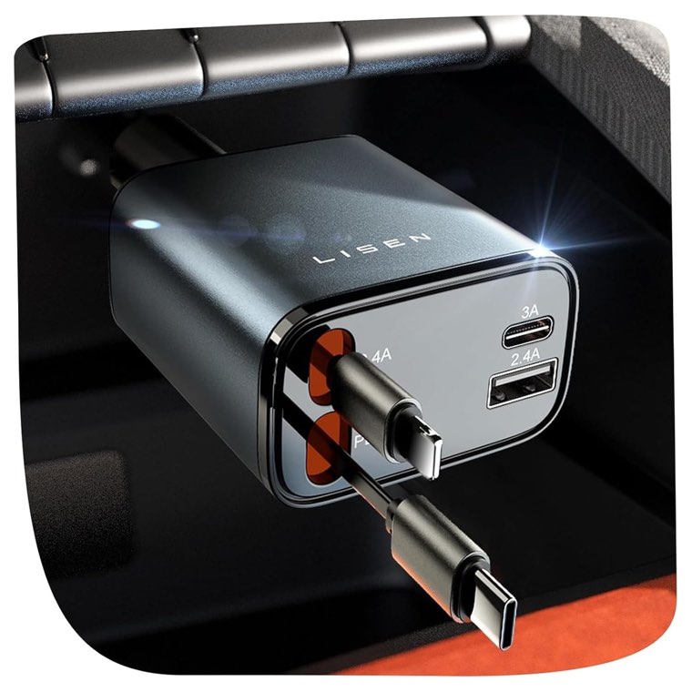 LISEN Retractable Car Charger 84W