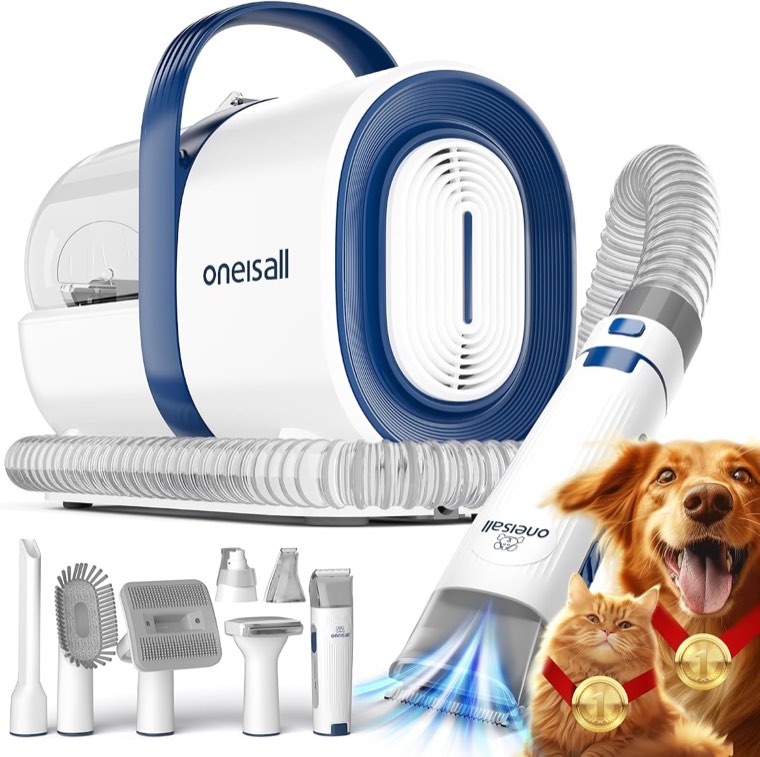 oneisall Dog Grooming Vacuum, 7 Tools