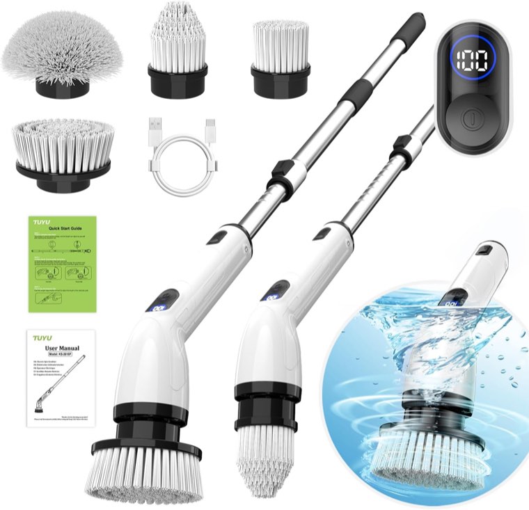 Cordless Spin Scrubber with Extension Pole