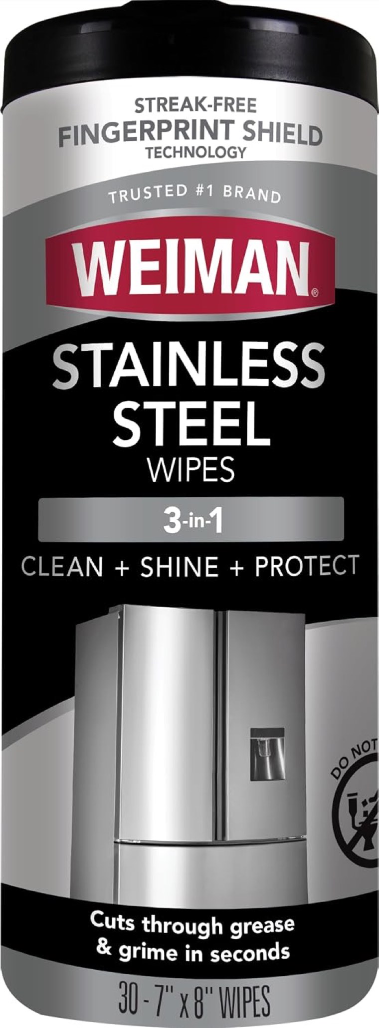 Weiman Stainless Steel Cleaner and Polisher, 30 Wipes