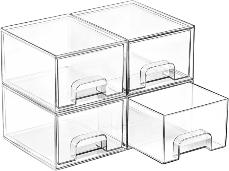 Vtopmart Stackable Storage Drawers, 4 Pack